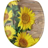 Sanilo WC-Sitz mit Absenkautomatik Sunflower, Toilettendeckel direkt vom Hersteller, Klodeckel, Klobrille, WC Deckel, Toilettensitz, Toilettenbrille