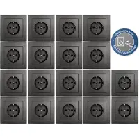 McPower Schutzkontakt-Steckdose Flair Steckanschluss 18er-Pack inkl. Rahmen