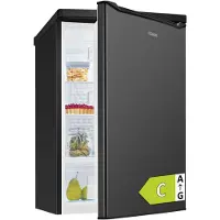 Bomann Kühlschrank ohne Gefrierfach | | 85cm | Kühlschrank klein | leise | 126L | VS 7258 dark inox