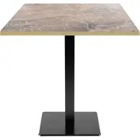 Restootab Tisch 70 x 70 cm – Modell Milan aus griechischem Marmor mit Messingkanten