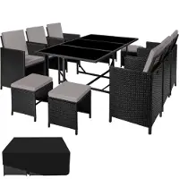 TecTake Rattan Sitzgruppe Malaga für 6 bis 10 Personen