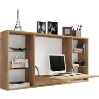 VCM Holz Hänge Schreibtisch Wandschreibtisch Computertisch Schublade Teala