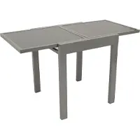 Degamo Balkontisch Ausziehtisch Gartentisch Alutisch AMALFI 65/130x65cm, Aluminium + Glas