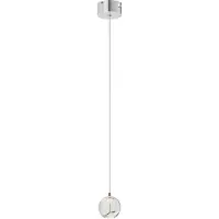LUCANDE Hayley 1 Pendelleuchte Ø9 Clear/Chrome - , Hayley, Transparent, für Wohnzimmer, Glas, Modern