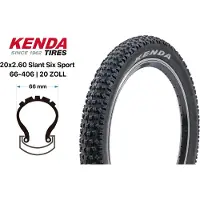 Kenda 66-406 Slant Six, K-1080 Draht, schwarz