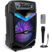 Pyle PA Bluetooth Lautsprecher- Karaoke Maschine mit Karaoke Mikrofon, 600W, Musikbox Bluetooth Box, Partybox, Rechargeable, 10” Subwoofer