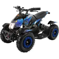 Actionbikes Motors Elektro Kinderquad Cobra | 800 Watt - Pocket Quad bis 24 km/h - Elektroquad - Kinder Fahrzeug - Mini Quad - Elektroauto - Batterie (Blau/Schwarz)
