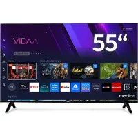 Medion 138,8 cm (55 Zoll) QLED Fernseher (Smart-TV, Dolby Vision HDR, HBO Max, MagentaTV, Prime Video, Disney+, DAZN, Paramount+, Dolby Atmos, VIDAA Store, HbbTV, PVR, Bluetooth, MD 855601)
