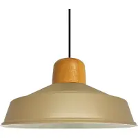 Bamyum Pendelleuchte Asletl Deckenpendelleuchte aus Holz 41cm Beige Metall Vintage Lampe