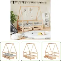 The Living Store Kinderbett mit Schubladen 70x140 cm Massivholz Kiefer
