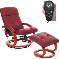 Mendler Massage-Fernsehsessel Pescatori II, Relaxsessel Massagesessel, Massagefunktion bordeaux