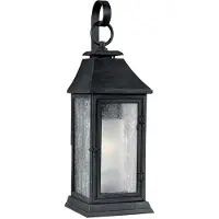 Elstead Lighting Elstead Shepherd Außen-Wandleuchte E27 49cm Dunkel verwittertes Zink IP44 Anti-Meerwasser