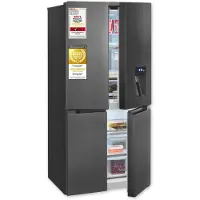Exquisit Multidoor Kühlschrank, 432 Liter, Standgerät, No-Frost, Kühl- & Gefrierkombination, LED, leise, MD430-100-WS-202E inoxlook-az