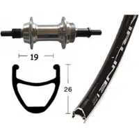 BikeParts Bike-Parts Laufrad Hinterrad 26x1.75 Zoll Alunabe silber Festachse 36-Loch Ro....