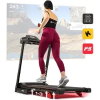 Hop-Sport Laufband HS-1000LB Rot, Laufband klappbar & elektrisch für Zuhause - bis 14 km/h, mit 12 Programmen, 2PS Motor und Bluetooth, bis zu 150 kg