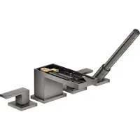 Hansgrohe 4-Loch-Wannenrandarmatur AXOR MYEDITION ohne Platte polished black chrome polished black chrome