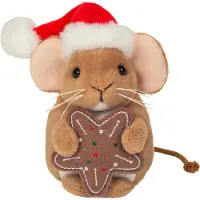 Teddy HERMANN® Weihnachtsmaus mit Keks, 11 cm