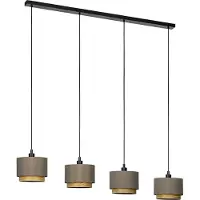 Stars of Light Pendelleuchte Esstisch Marchena, 4-flammige Hängelampe für Wohnzimmer und Esszimmer, Esszimmerlampe aus Textil, Lampe hängend mit E27