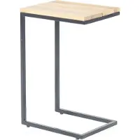 SonnenPartner Cambridge Lounge-Beistelltisch anthrazit Teakholz Tisch 40x30 cm