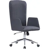 Dmora Bürostuhl Dgali, Präsidentensessel mit Armlehnen, Ergonomischer Chefbürostuhl, 55x56h98/105 cm, Grau