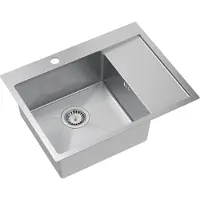Quadron Spülbecken 1-Becken Spüle | Größe: 62 x 48 x 20 cm | RUSSEL 116 | Küchenspüle Edelstahlspüle mit Siphon | Stahl Pvd