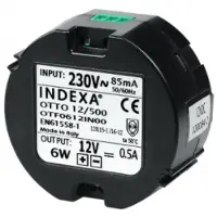 Indexa Unterputz Netzgerät 12VDC 500mA stabilisiert 55x32mm Otto12/500 32150