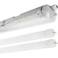 NCC-Licht LED Feuchtraumleuchte Wannenleuchte 150cm 2 x 22W T8 Röhre 840 Neutralweiß 4000K IP65
