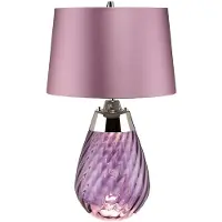 Elstead Lighting Lena Zeitgenössische Schreibtischlampe Metall Glas Lila Pflaume 1 Licht E27