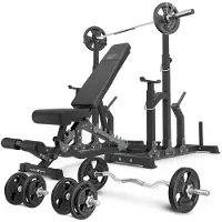Marbo-sport Marbo Sport - Set MS2_2.0_83KG | Doppelseitige Bank + verstellbare Ständer + Stangen- und Hantelscheiben Set 83 kg