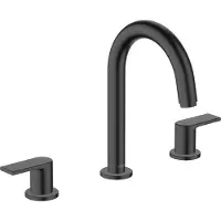 Hansgrohe Vernis Shape 3-Loch Waschtischarmatur mit Zugstangen-Ablaufgarnitur, Mattschwarz