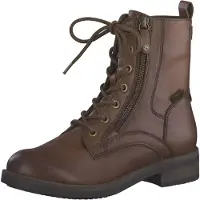 Tamaris Damen Stiefelette Reißverschluss Boot Schnürung 1-25107-29, Größe:39 EU, Farbe:Braun