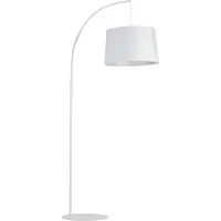 Licht-Erlebnisse Bogenleuchte Metall Stoff E27 200 cm hoch Weiß Modern