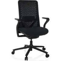 Hjh OFFICE High End Bürostuhl VERVIO Ergonomischer Schreibtischstuhl mit Armlehnen Stoff / Netzstoff Schwarz Drehstuhl für Büro, Zuhause