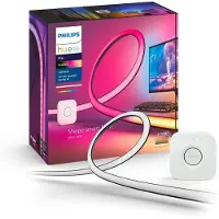 Philips PC Play Gradient Lightstrip 32/34" Starter Set + Bridge, Intelligenter Leuchtstreifen, Bluetooth/Zigbee, Schwarz, Silikon, Variabel, 2200 K