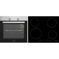Respekta Backofen Herd Kochfeld Herdset Induktion 59 cm Einbau Timer