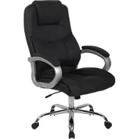 DELUKE Bürostuhl SYDNEY - 113x66x70, Schwarz | Kunstleder | Metall Gestell | ergonomische Bürostühle Homeoffice Stuhl mit Rollen