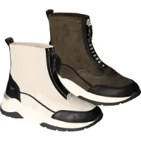 Mustang Damen Stiefelette High Top Sneaker Reißverschluss vorne 1438-501, Größe:40 EU, Farbe:Grün