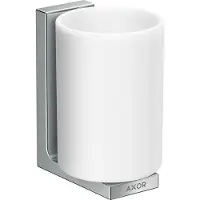 Hansgrohe AXOR UNIVERSAL Rectangular Zahnputzbecher, Metall, Glas weiß, 42604830
