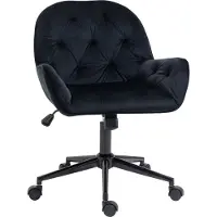 Vinsetto Bürostuhl Drehstuhl Bürosessel höhenverstellbarer Chefsessel Stuhl Schreibtischstuhl Sessel Büro samtartiges Polyester Schwarz 60 x 61 x 81-91 cm