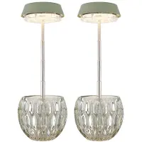 Globo Lighting 2er Set LED Tischleuchte, Touchdimmer, Höhenverstellbar, grün, H 28 cm