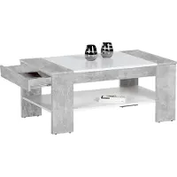 Bega Couchtisch Wohnzimmertisch Sofatisch Beistelltisch Kaffeetisch Tisch "Ariela I" Beton/weiß