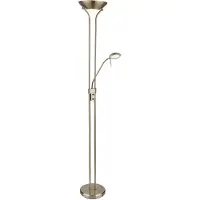 Globo LED Stehleuchte, Glas, messingfarben, dimmbar, H 180 cm
