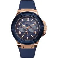 GUESS W0247G3 Blaue Silikon Herrenuhr