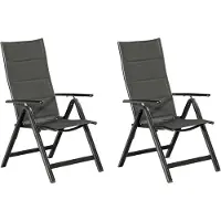 Merxx Gartensessel Taviano, 2er Set, graphit/grau - Aluminium/Textil