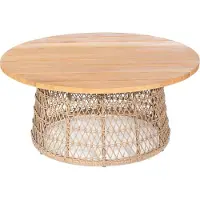 SonnenPartner Retro Lounge-Tisch Gartentisch ø100 cm Aluminium mit Teakholz