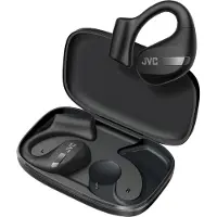 JVC True Wireless Earbuds, Open Ear Design, Active Noise Reduction, Multi-Point, IPX4, Mikrofon-Muting, 38 Std. Laufzeit, BT 5.3, (Schwarz)