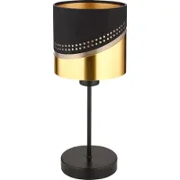 Globo Lighting LED Tischleuchte, Textil, Metall, schwarz, gold, H 38 cm