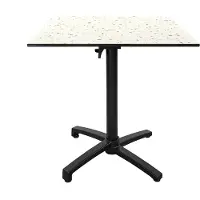 Restootab Klappbarer Terrassentisch im Compact HPL Terrazzo-Nachbildung 70 x 70