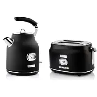 WESTINGHOUSE Retro Wasserkocher + Toaster 2 Schlitze - Schwarz