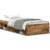 Syfax Bettgestell ohne Matratze Altholz-Optik 75x190 cm Holzwerkstoff